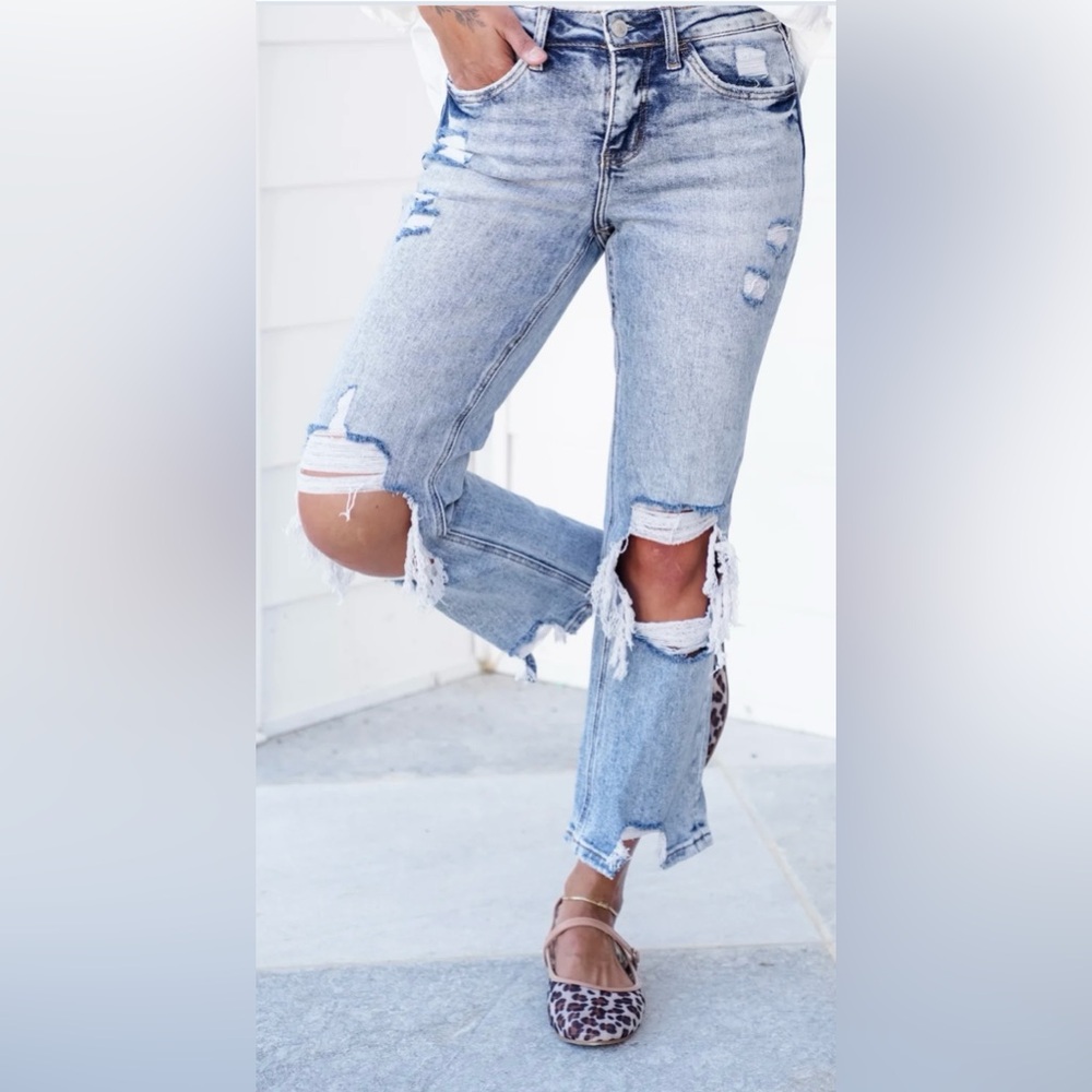 Lovervet by Vervet Distressed Light Blue Jeans